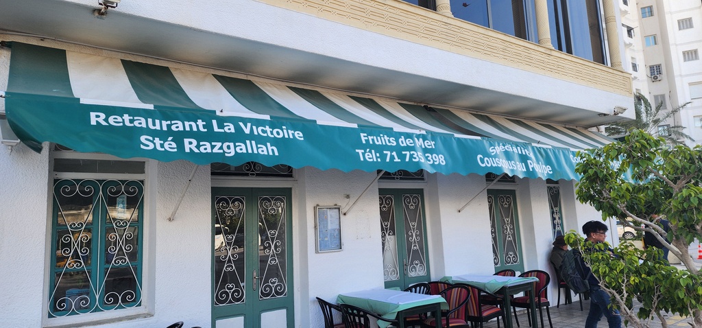 Lunch at Restaurant La Victoire Ste. Razgallah in La Goulette, Tunisia